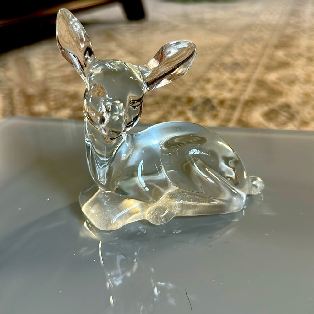 Vintage Fenton Deer Figurine in Clear Art Glass